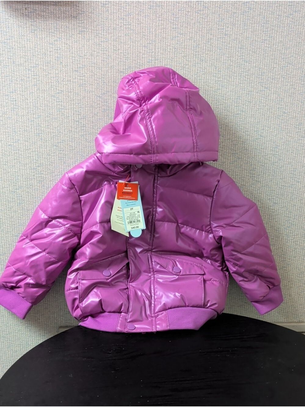 Purple Hooded Puffer Jacket Warmest Sizes 2T or 4T